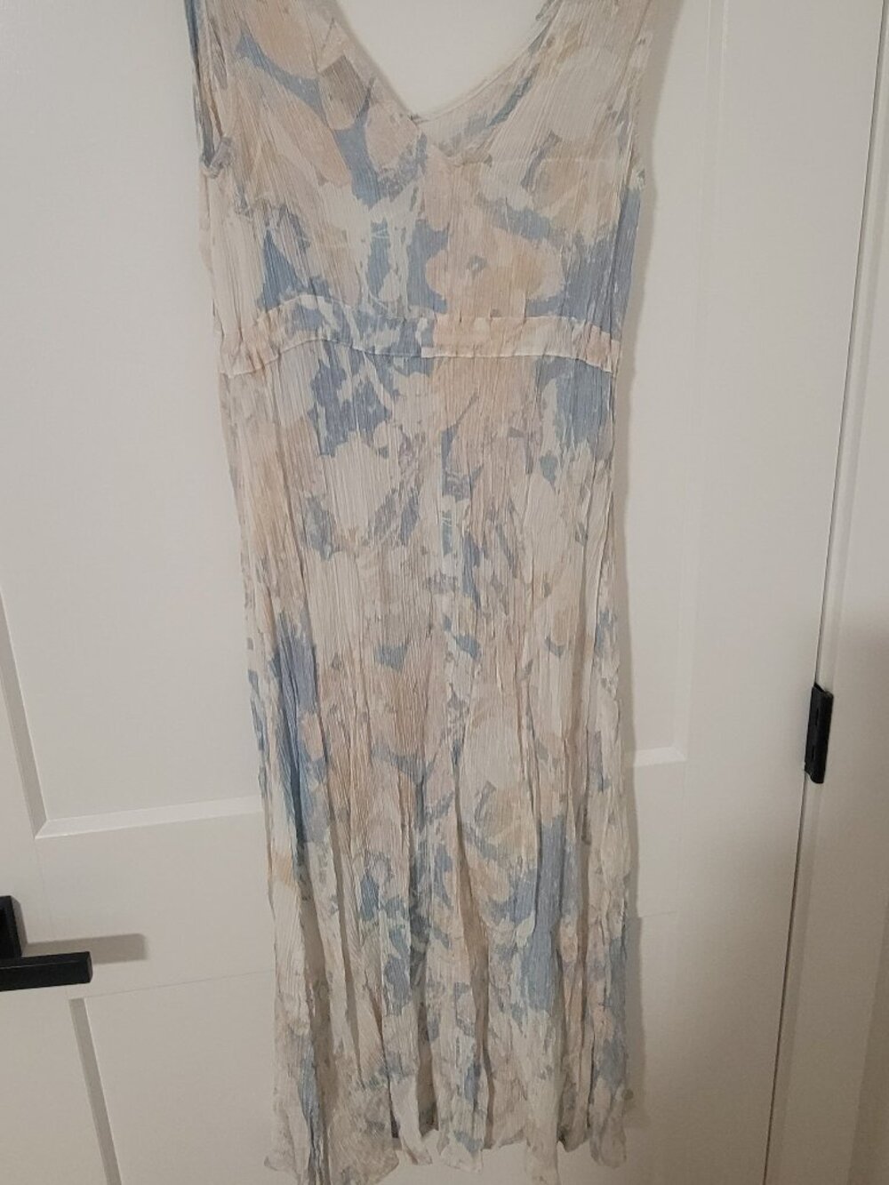 Sam & Lavi Blue & Cream Midi Dress - Size M - Picture 4 of 8